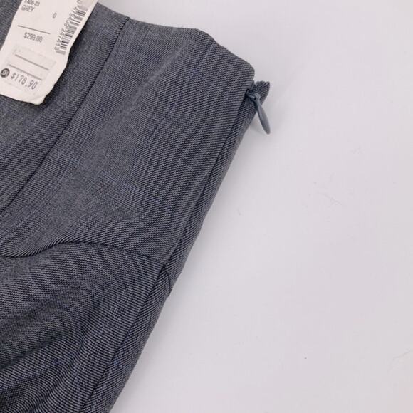 Geren Ford Womens Gray Plaid Wool Midi Pencil Skirt Ruched Details Size 0 New - Picture 5 of 13